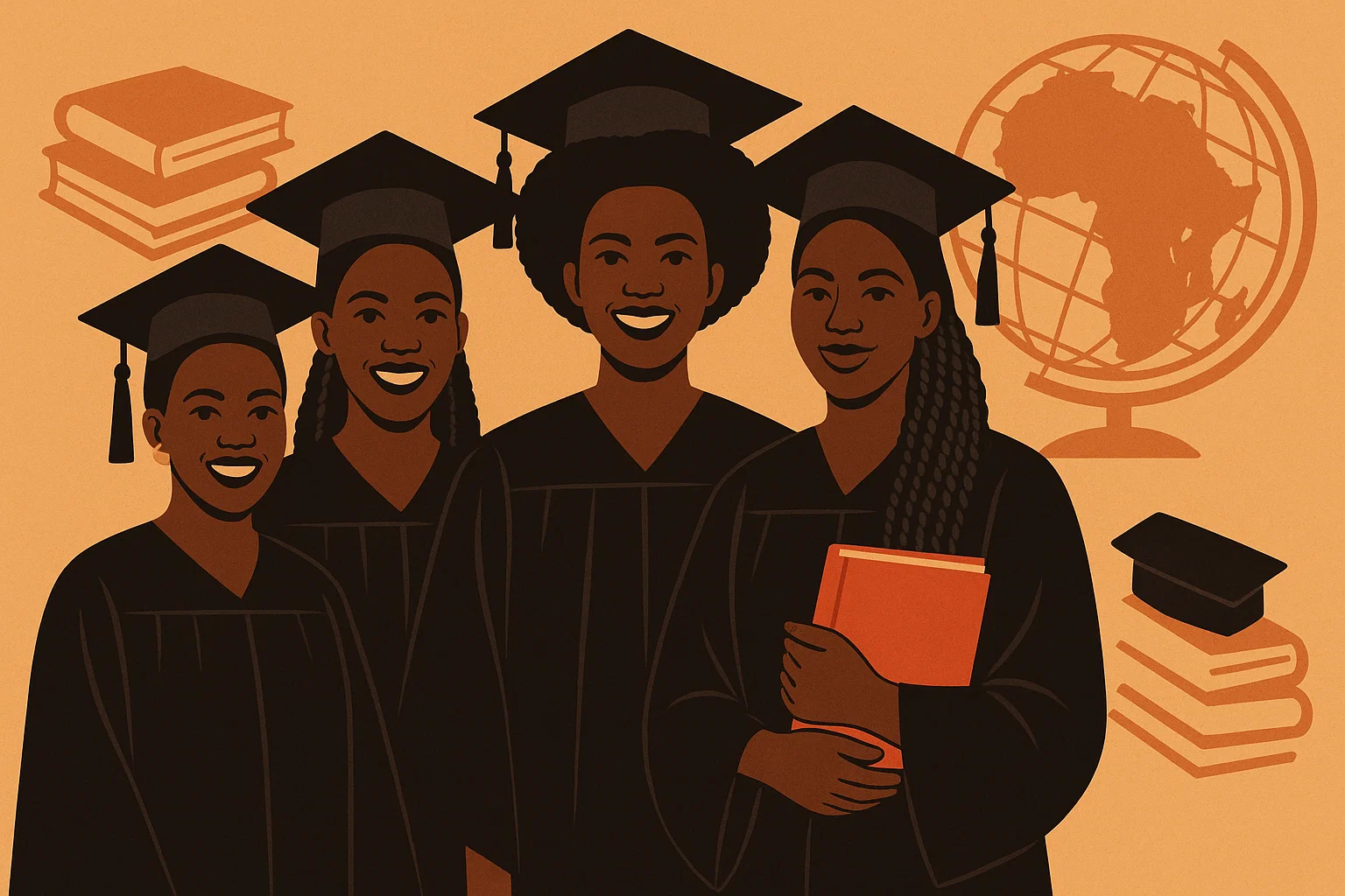 African women scholarship graduates representing empowerment in Africa