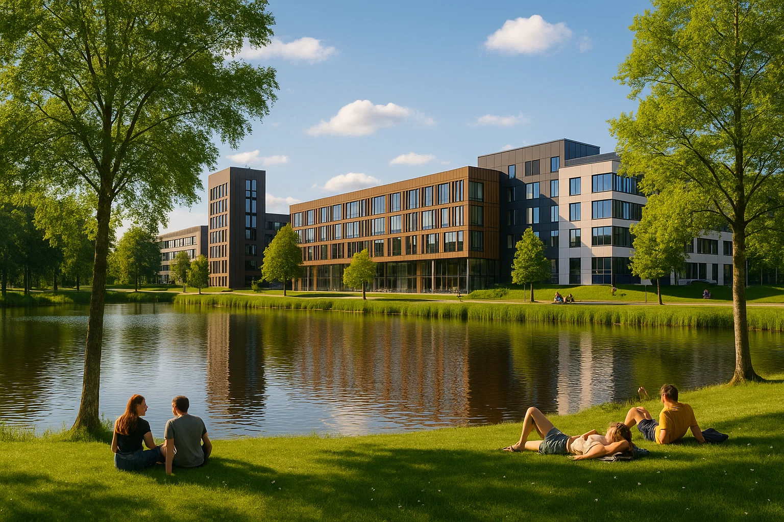 Experience Swedish Student Life With Linnaeus University Summer Academy 2 Students enjoying summer at Linnaeus University campus