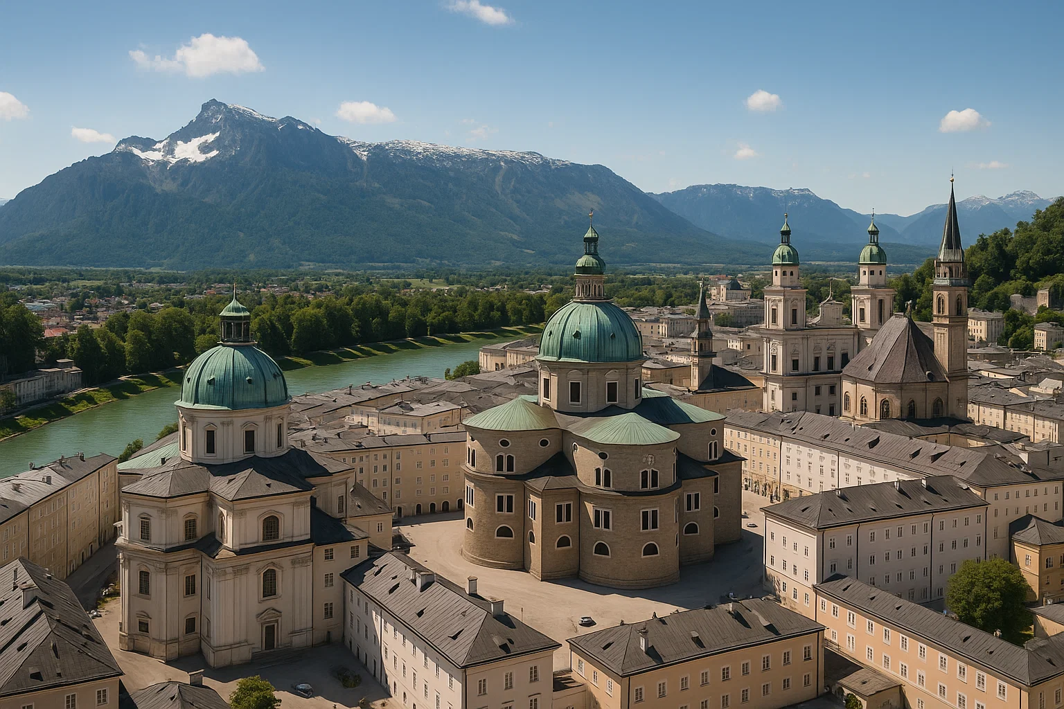Afro Asiatisches Institut Salzburg campus and city view